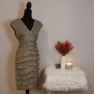 Adrianna Papell gold cocktail dress